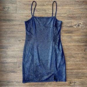 H&M Blue Glitter Mini Dress